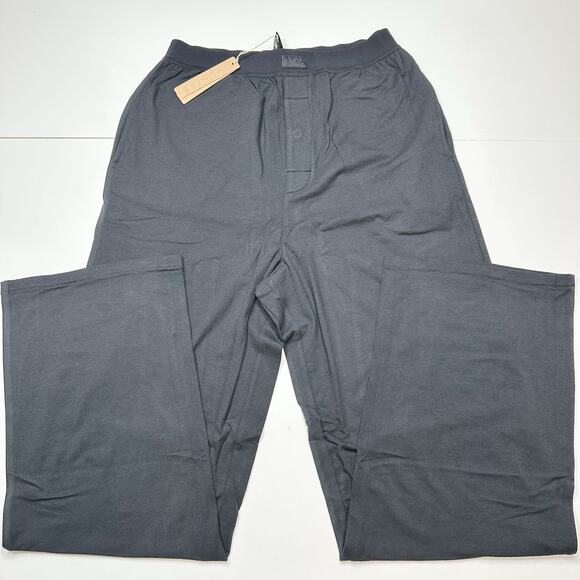 Skims Pants - Skims Boyfriend Loose Pants Onyx M Relaxed Straight Leg Full Length AP-PNT-1371